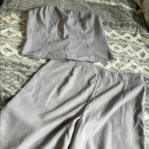 SHEIN Light Gray Strapless Ensemble